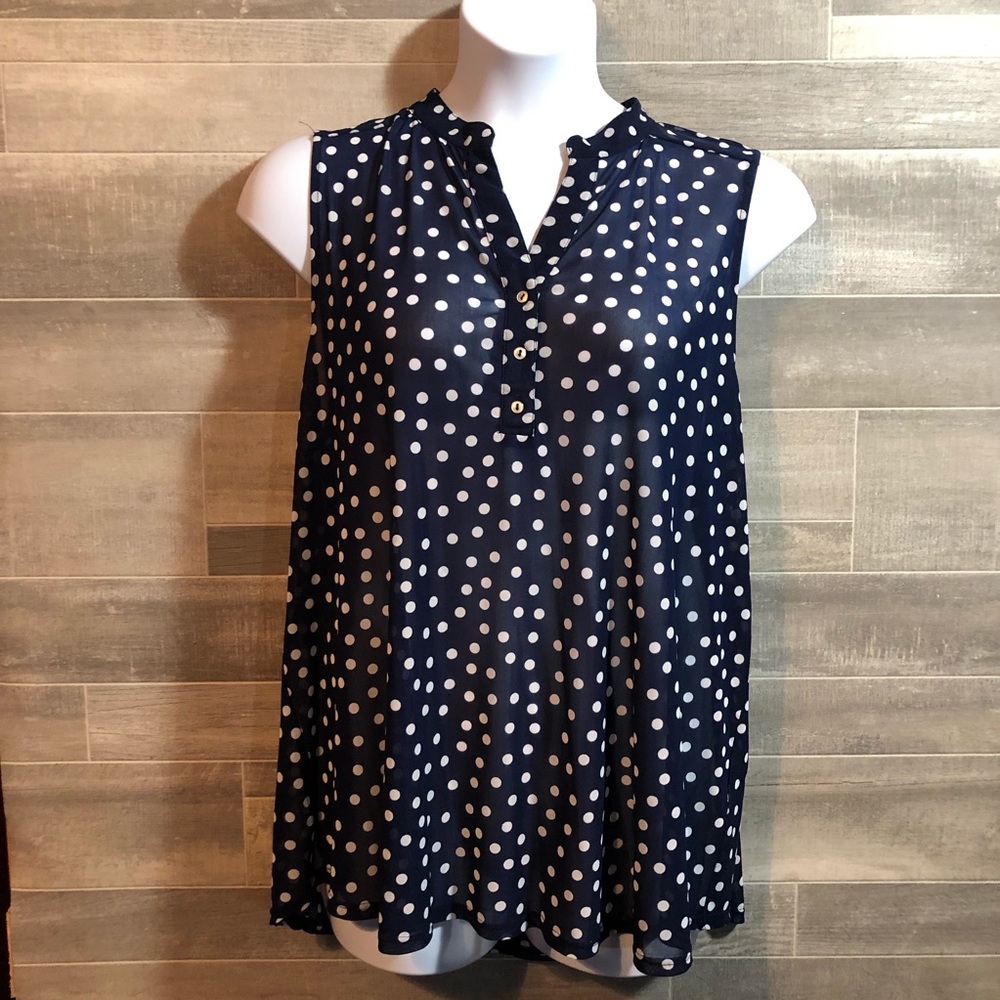 EUC Sheer Polka Dot Sleeveless Top-3X